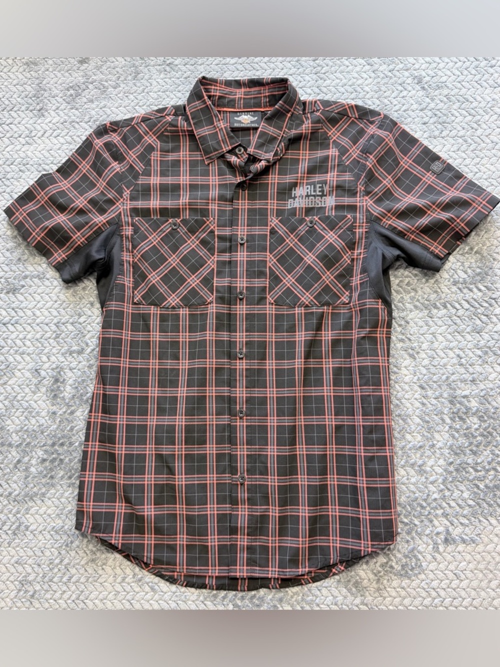 Harley-Davidson Genuine MotorClothes Plaid Performance Shirt Size Medium
